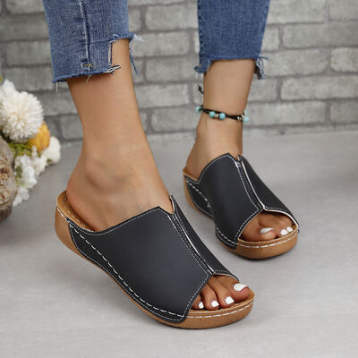PU Leather Open Toe Sandals - Crazy Like a Daisy Boutique #