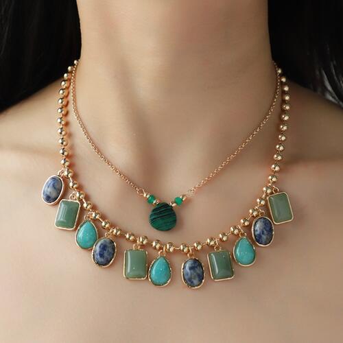 Geometric Alloy Double-Layered Necklace - Crazy Like a Daisy Boutique #