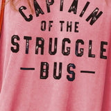 Slogan Graphic Dropped Shoulder Slit Sweatshirt - Crazy Like a Daisy Boutique #