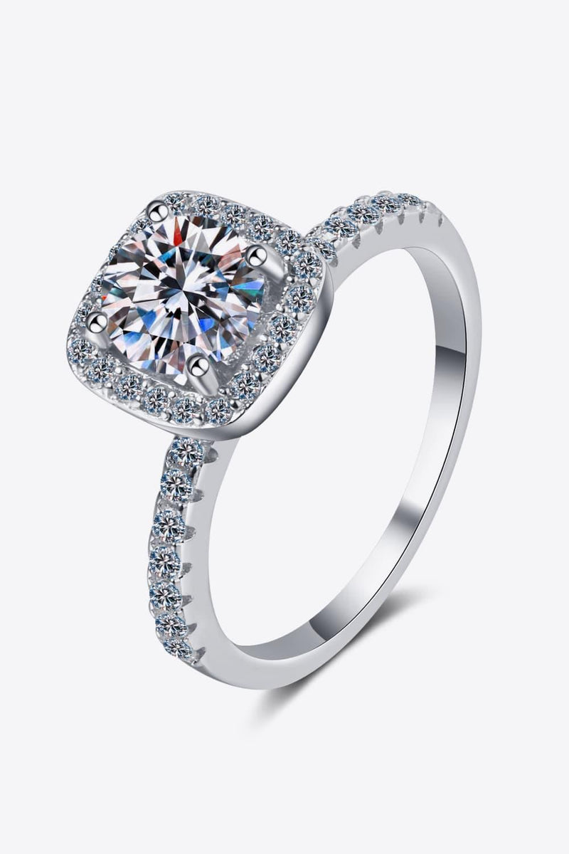 Moissanite Square Halo Ring 2 Carat - Crazy Like a Daisy Boutique