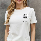 Simply Love Full Size Panda Graphic Cotton Tee - Crazy Like a Daisy Boutique #
