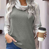 Striped Turtleneck Long Sleeve T-Shirt - Crazy Like a Daisy Boutique