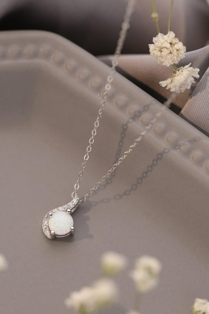 Sweet Beginnings Opal Pendant Necklace - Crazy Like a Daisy Boutique