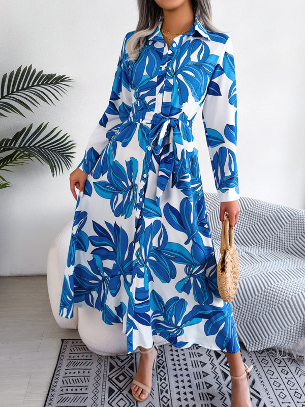 Tied Button Up Long Sleeve Dress - Crazy Like a Daisy Boutique #