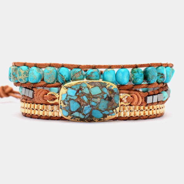 Handmade Natural Stone Copper Bracelet - Crazy Like a Daisy Boutique #