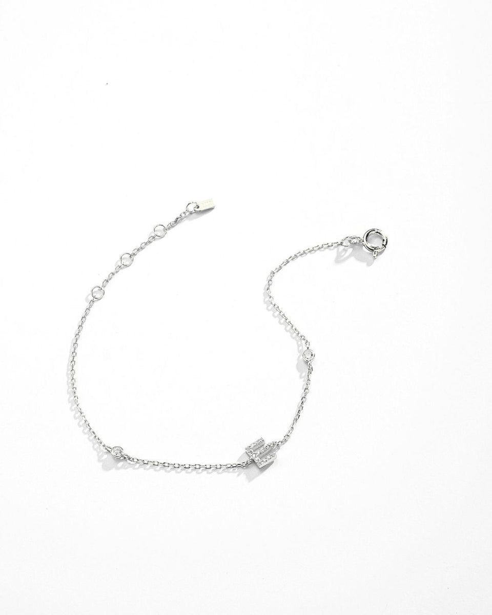 A To F Zircon 925 Sterling Silver Bracelet - Crazy Like a Daisy Boutique