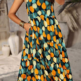 Printed Sleeveless Midi Dress with Pocket - Crazy Like a Daisy Boutique