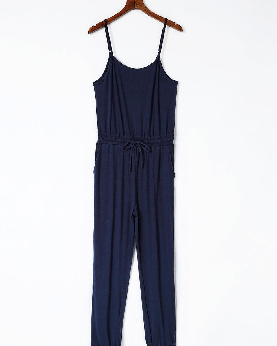 Spaghetti Strap Jumpsuit with Pockets - Crazy Like a Daisy Boutique