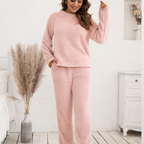Teddy Long Sleeve Top and Pants Lounge Set - Crazy Like a Daisy Boutique