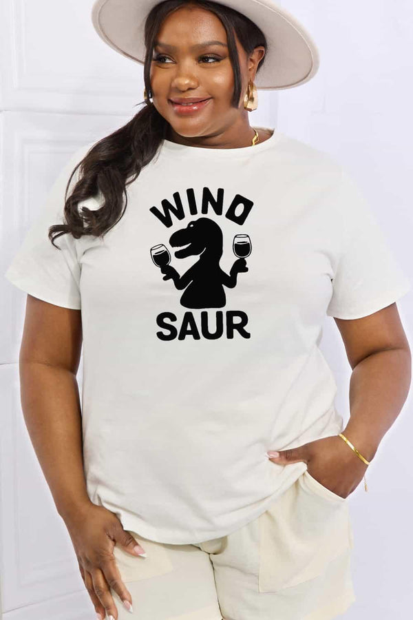 Simply Love Full Size WINOSAUR Graphic Cotton Tee - Crazy Like a Daisy Boutique