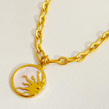 Round Pendant Stainless Steel Necklace - Crazy Like a Daisy Boutique