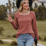 Ribbed Square Neck Long Sleeve Tee - Crazy Like a Daisy Boutique