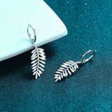 Moissanite Leaf 925 Sterling Silver Earrings - Crazy Like a Daisy Boutique #