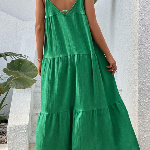 Tie-Shoulder Tiered Maxi Dress - Crazy Like a Daisy Boutique