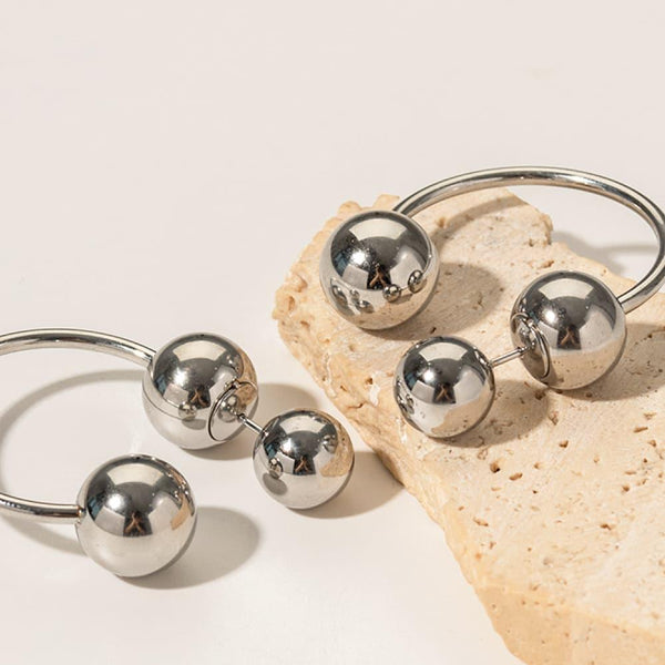 Stainless Steel Ball Earrings - Crazy Like a Daisy Boutique #