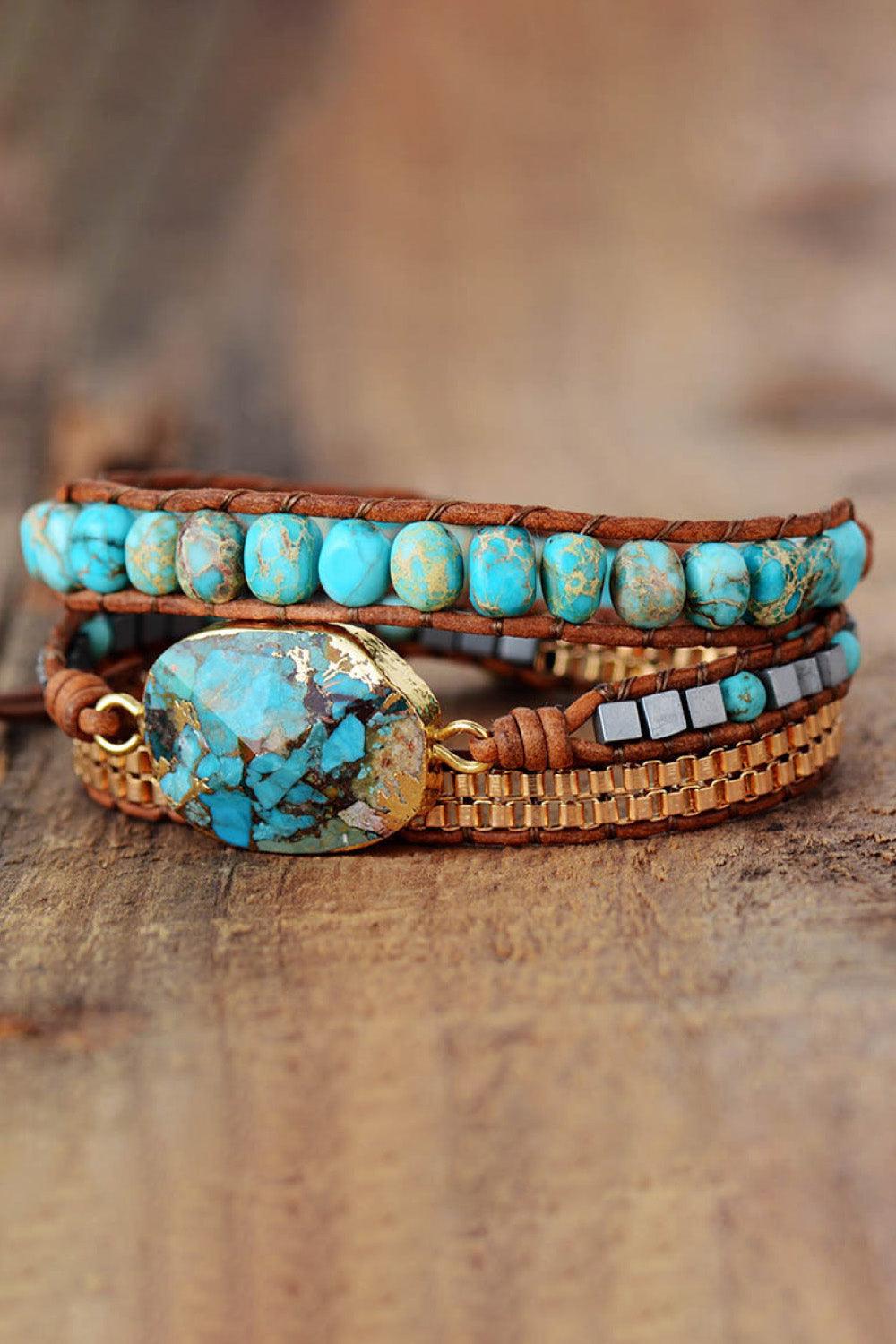 Handmade Natural Stone Copper Bracelet - Crazy Like a Daisy Boutique #