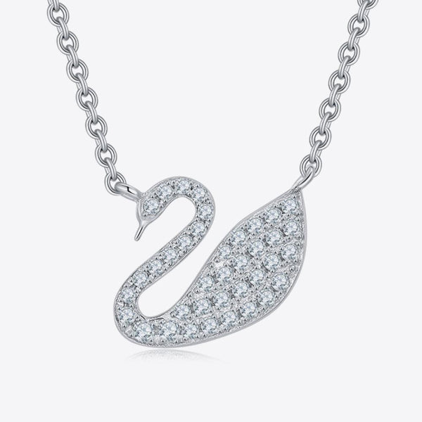 Moissanite Swan 925 Sterling Silver Necklace - Crazy Like a Daisy Boutique