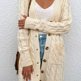 Cable-Knit Button Down Cardigan with Pockets - Crazy Like a Daisy Boutique