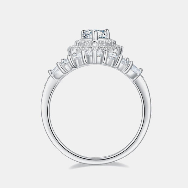 1 Carat Moissanite 925 Sterling Silver Crown Ring - Crazy Like a Daisy Boutique