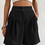 High Waist Shorts with Pockets - Crazy Like a Daisy Boutique #