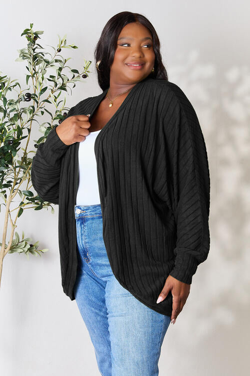Basic Bae Full Size Ribbed Cocoon Cardigan - Crazy Like a Daisy Boutique #