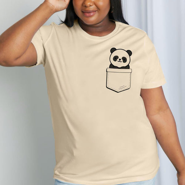 Simply Love Full Size Panda Graphic Cotton Tee - Crazy Like a Daisy Boutique