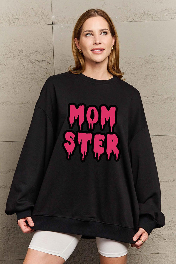 Simply Love Full Size MOM STER Graphic Sweatshirt - Crazy Like a Daisy Boutique #