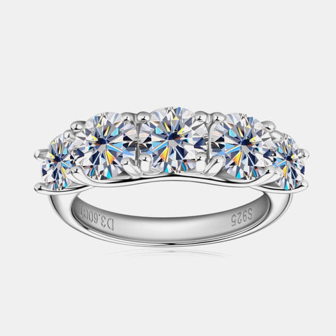 1 Carat Moissanite 925 Sterling Silver Half-Eternity Ring - Crazy Like a Daisy Boutique