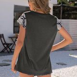 Animal Print Round Neck Short Sleeve Tee - Crazy Like a Daisy Boutique #
