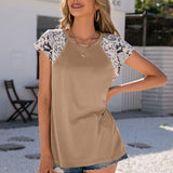Animal Print Round Neck Short Sleeve Tee - Crazy Like a Daisy Boutique
