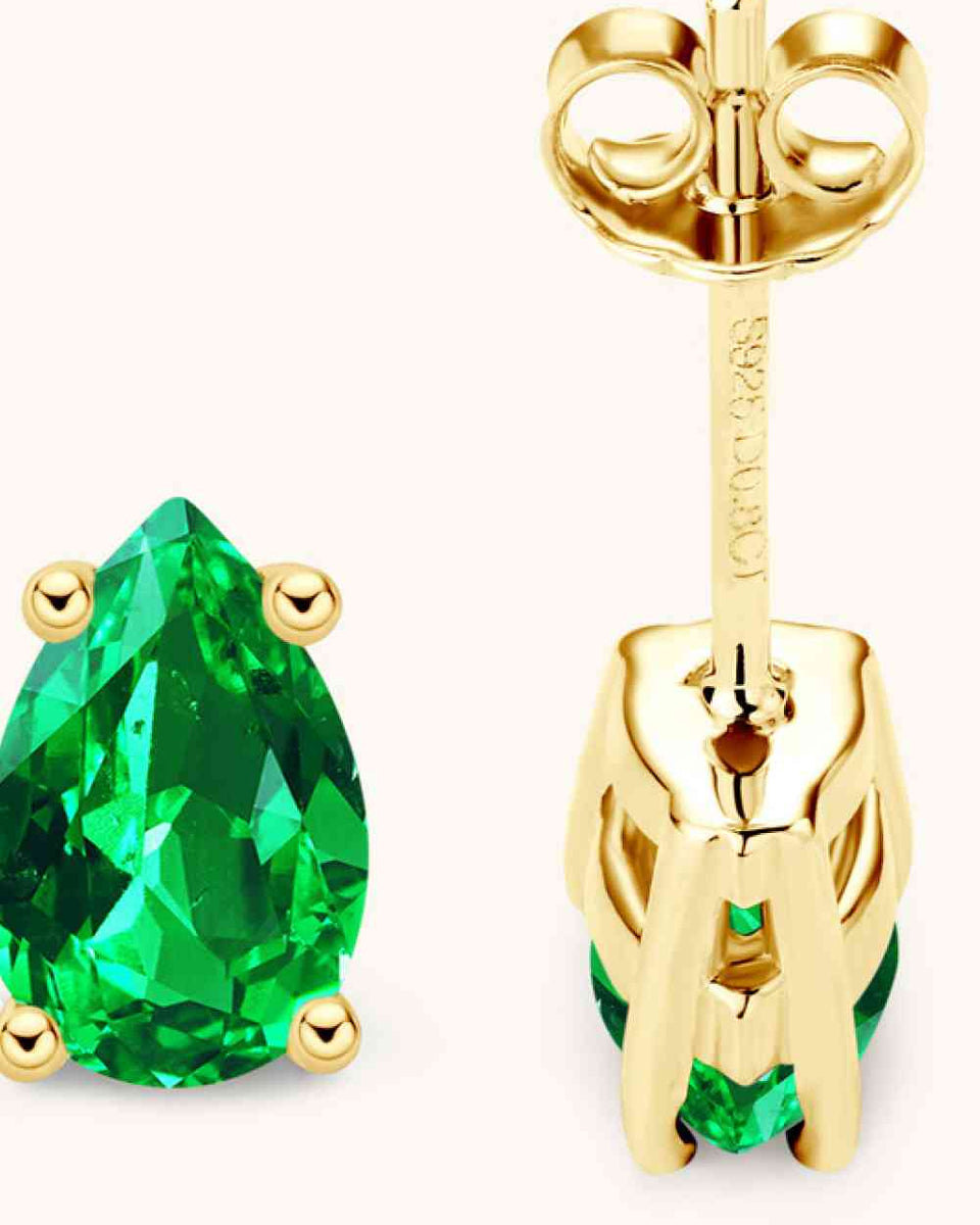 Lab-Grown Emerald Stud Earrings - Crazy Like a Daisy Boutique