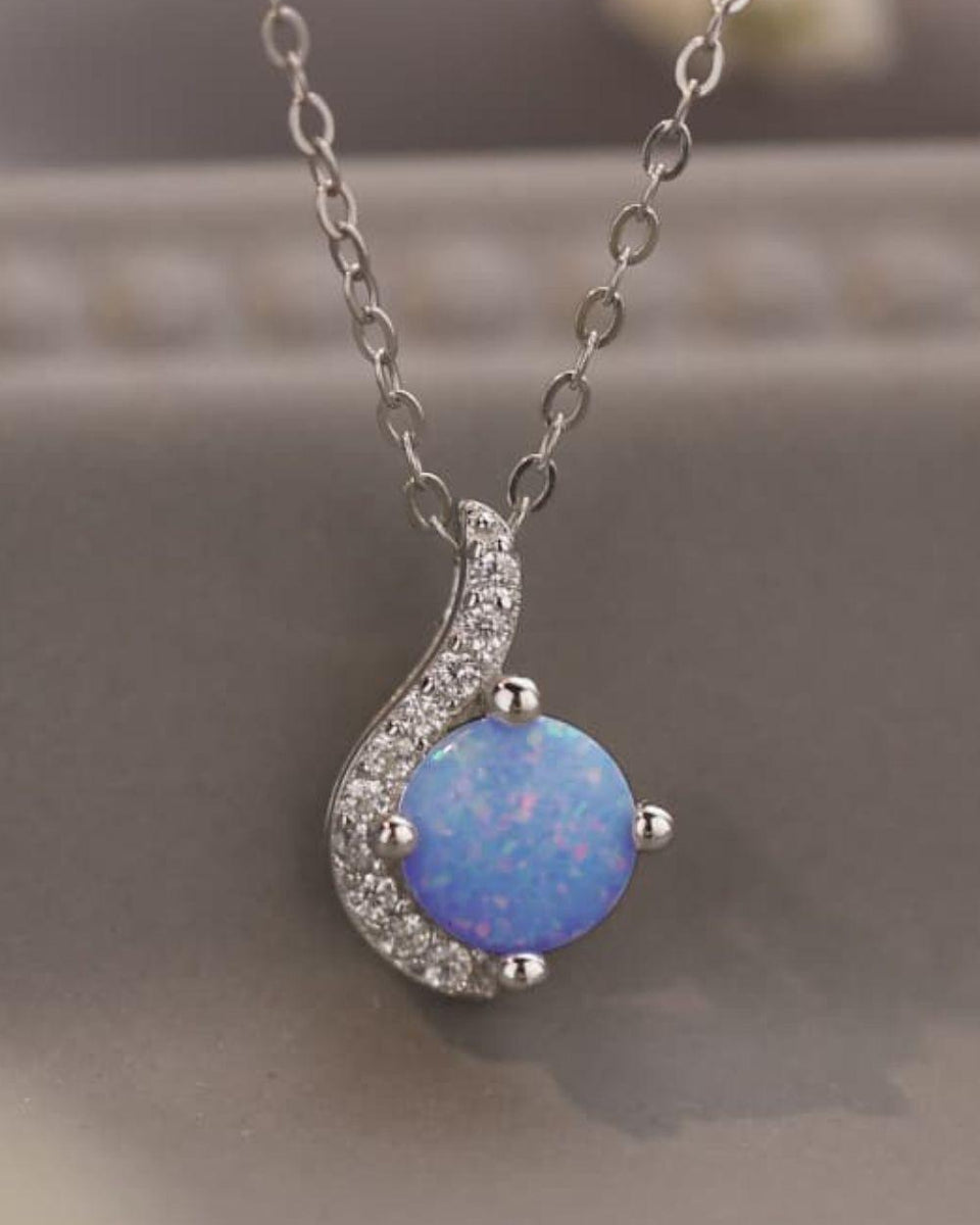 Sweet Beginnings Opal Pendant Necklace - Crazy Like a Daisy Boutique