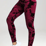 Printed High Waist Active Pants - Crazy Like a Daisy Boutique