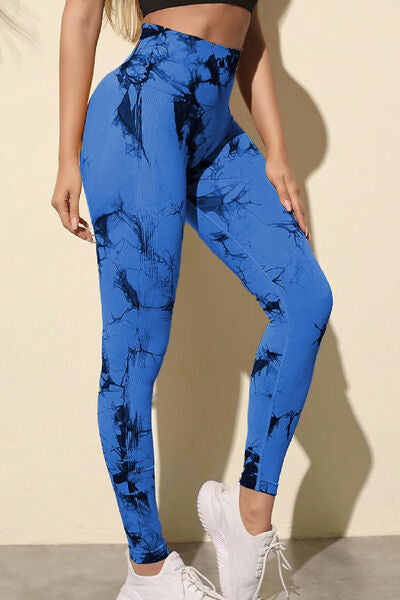 Printed High Waist Active Leggings - Crazy Like a Daisy Boutique #