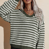 Striped Dropped Shoulder Sweater - Crazy Like a Daisy Boutique #