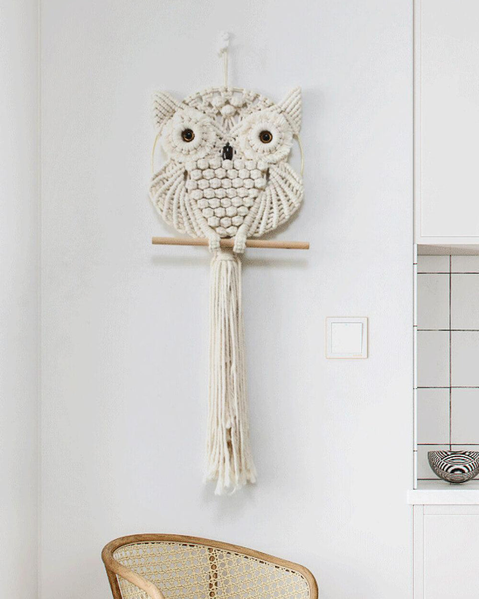Hand-Woven Owl Macrame Wall Hanging - Crazy Like a Daisy Boutique