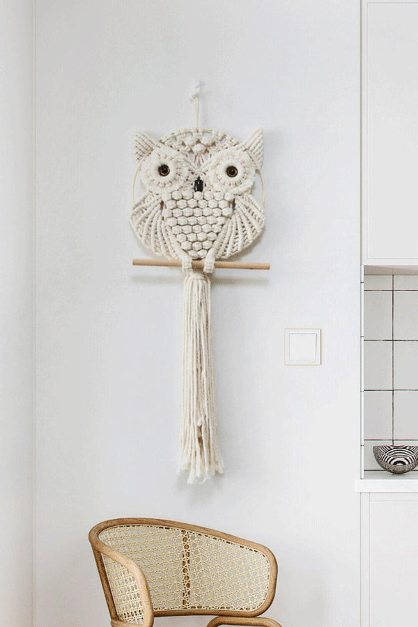 Hand-Woven Owl Macrame Wall Hanging - Crazy Like a Daisy Boutique #