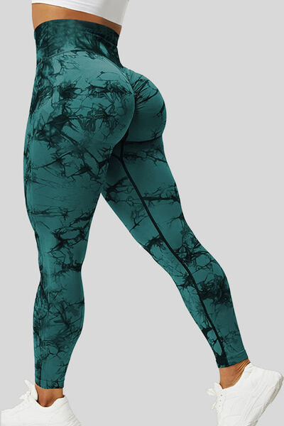 Printed High Waist Active Leggings - Crazy Like a Daisy Boutique