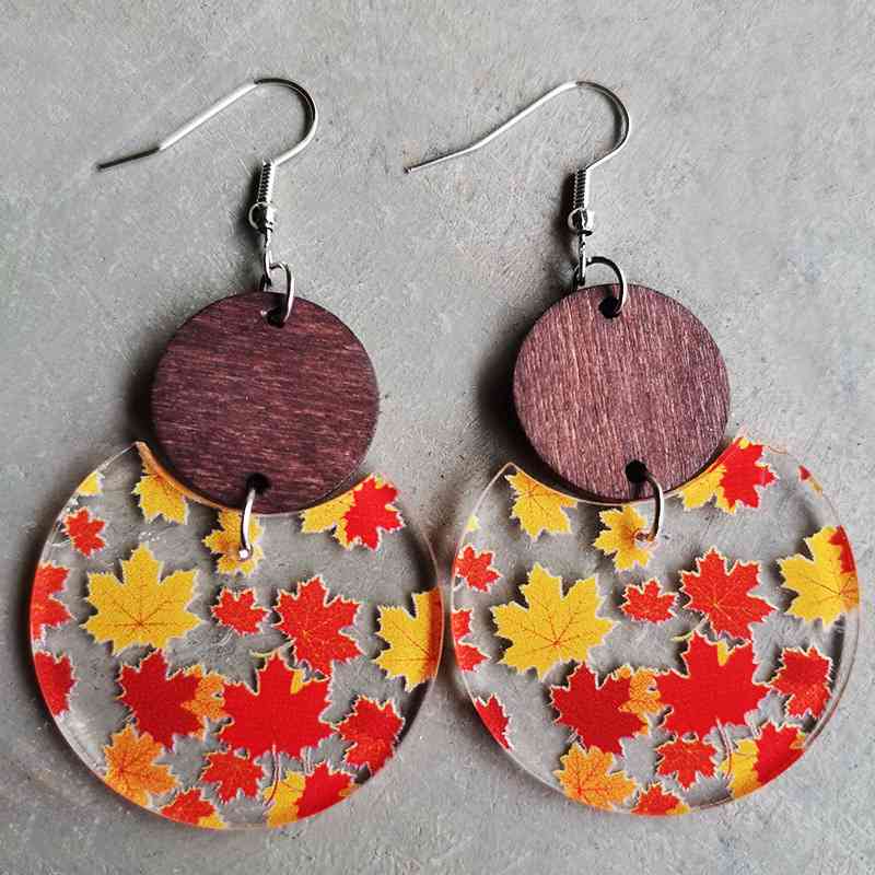 Printed Geometric Drop Earrings - Crazy Like a Daisy Boutique