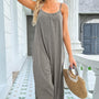 Round Neck Pocketed Sleeveless Jumpsuit - Crazy Like a Daisy Boutique #