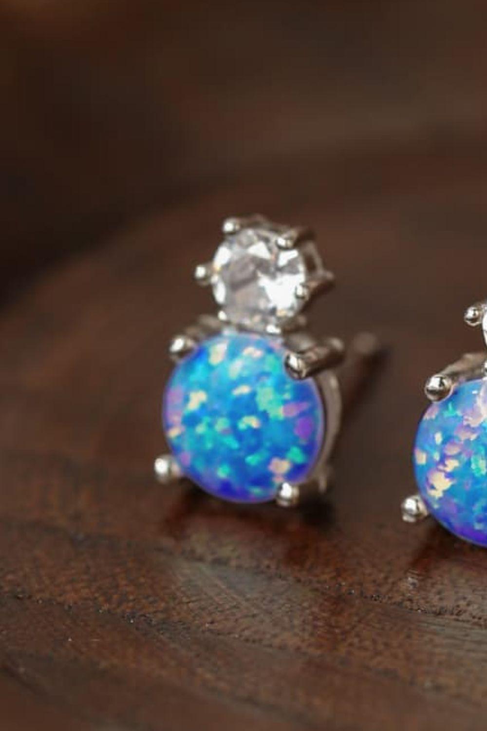 4-Prong Opal Stud Earrings - Crazy Like a Daisy Boutique #