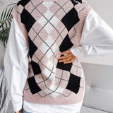 Plaid V-Neck Sweater Vest - Crazy Like a Daisy Boutique #