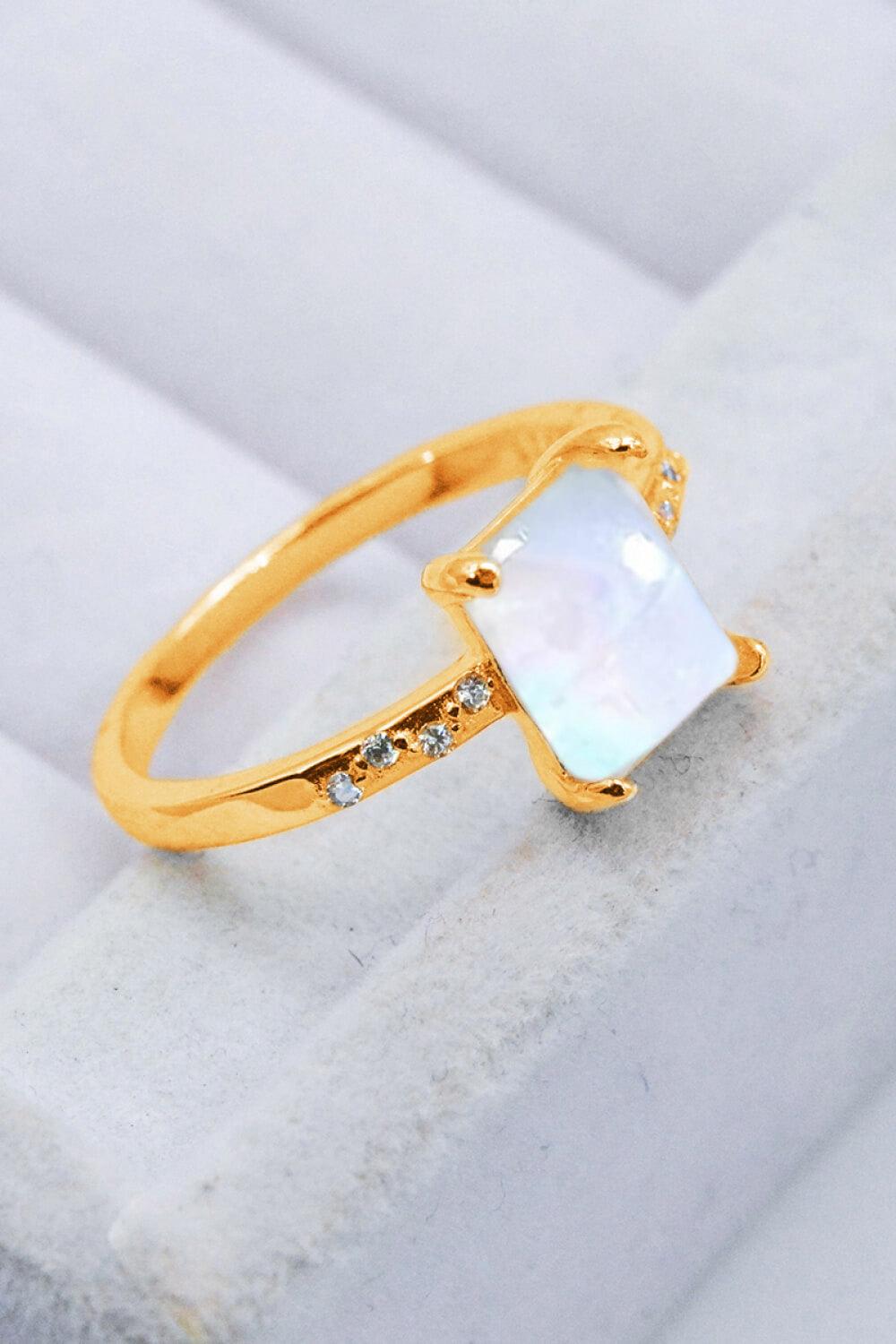 Square Moonstone Ring - Crazy Like a Daisy Boutique