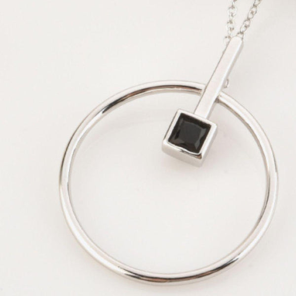 Black Zircon 925 Sterling Silver Necklace - Crazy Like a Daisy Boutique #