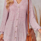 Buttoned V-Neck Long Sleeve Cardigans - Crazy Like a Daisy Boutique
