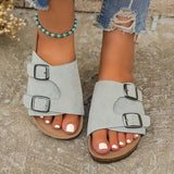 Metal Buckle Open Toe Sandals - Crazy Like a Daisy Boutique #