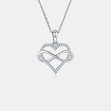 Moissanite 925 Sterling Silver Heart Shape Necklace - Crazy Like a Daisy Boutique #