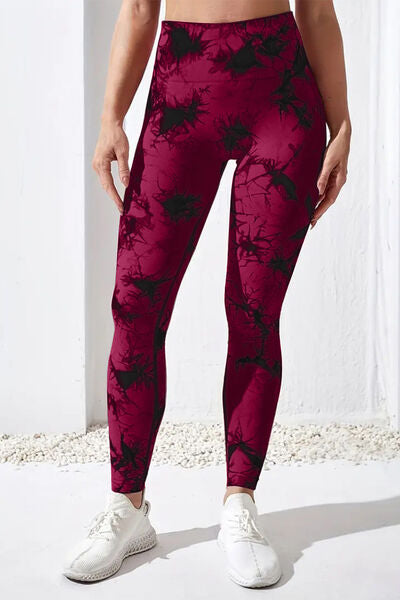 Printed High Waist Active Pants - Crazy Like a Daisy Boutique #