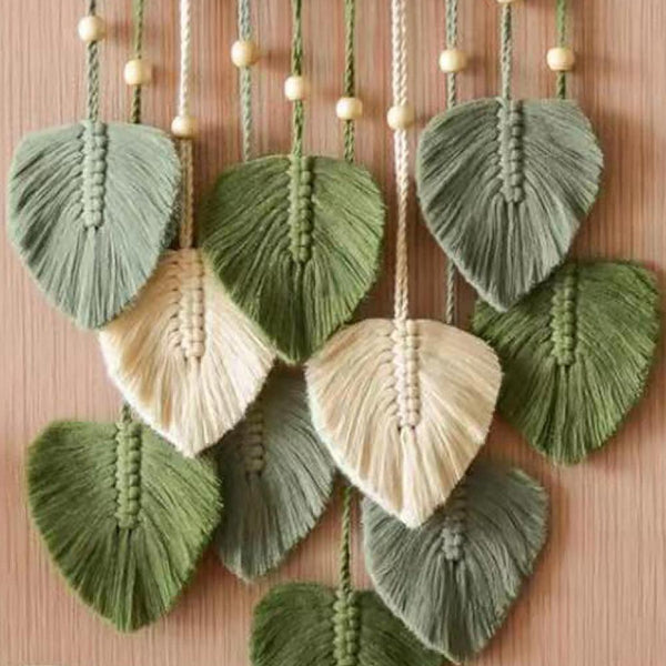 Macrame Leaf Bead Wall Hanging - Crazy Like a Daisy Boutique #