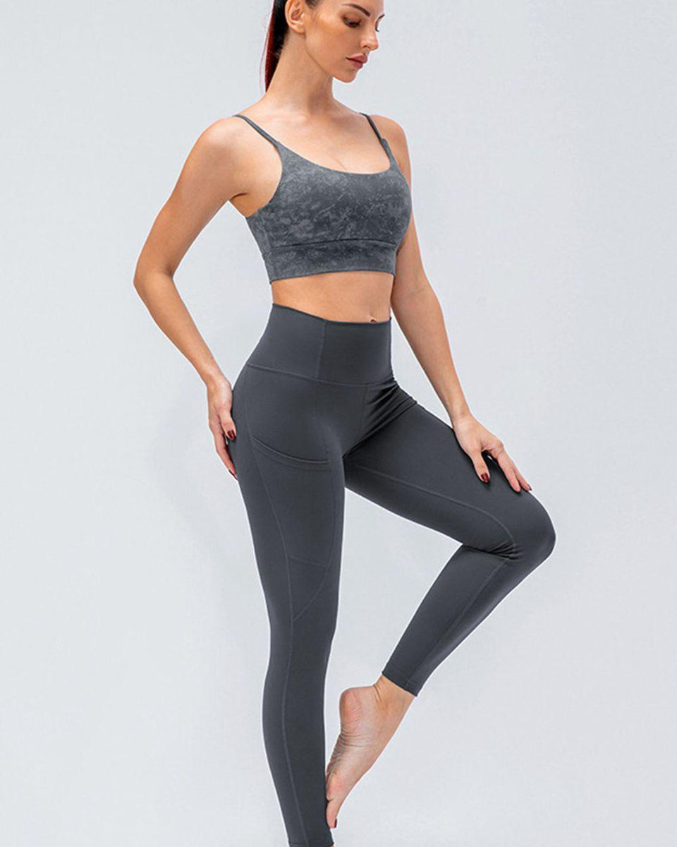 Breathable Wide Waistband Active Leggings with Pockets - Crazy Like a Daisy Boutique